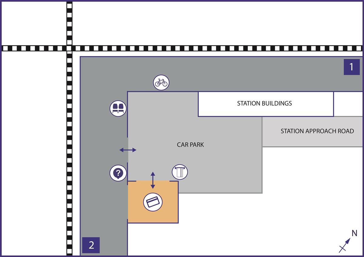 A map of Dinting station